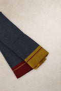 Red and yellow Ganga Jamuna border on Habba Anchu saree
