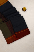 Red and yellow Ganga Jamuna border on Kumkuma Arishina saree