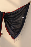 Red selvedge on Kalo Heera black Matka silk saree