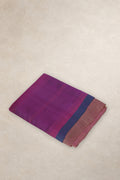 Dhoop Chhaon shot pink Chanderi Katan silk saree with teal yellow border