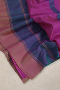 Gold zari pallu of Dhoop Chhaon shot pink Chanderi silk saree