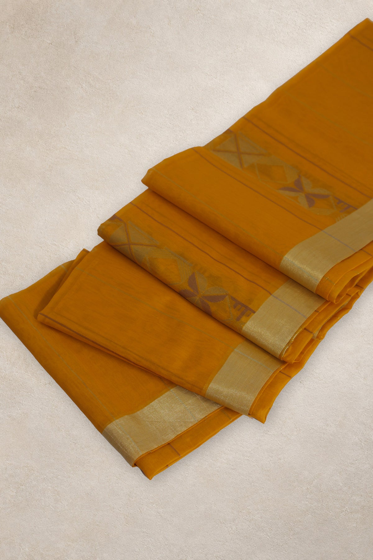 Gallery Image 2:
Turmeric yellow Chanderi cotton silk saree 