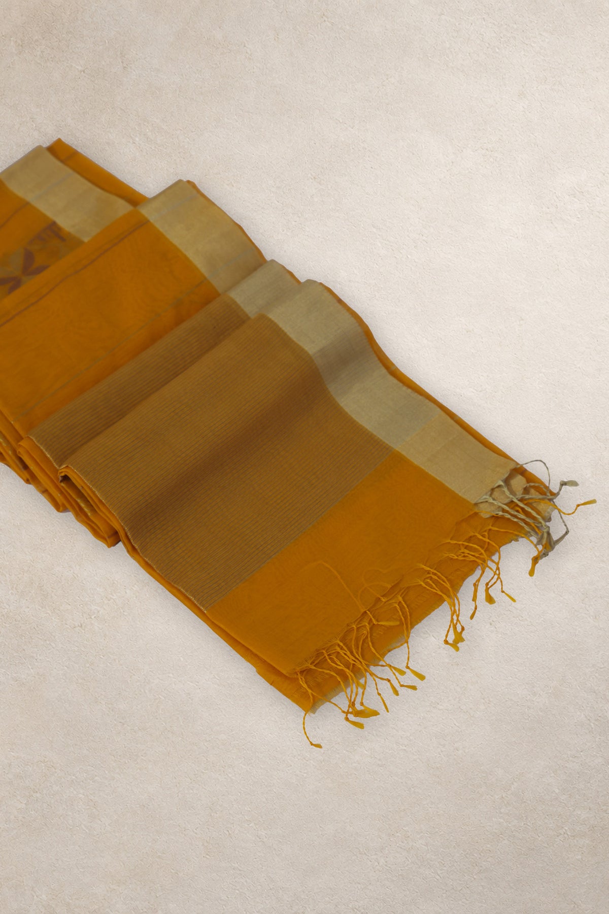 Haldi Sona turmeric yellow Chanderi saree