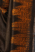Orange and brown Shibori pallu of Agun Mati brown Matka silk saree