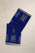 Ivory man and woman village motif border on Madal Geet Kosa Tussar saree
