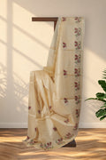 Titli Baag beige Tussar silk saree with Aari embroidered butterflies