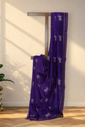 Jamuni Chitra purple Dabu Chanderi silk saree with Pichwai motifs