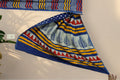 Red yellow and beige zigzag border on Neel Vriksh Bagru silk saree