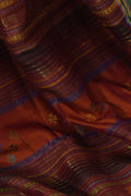 Multicolour pallu with golden zari work on Mehrun Sanjh Tussar silk saree