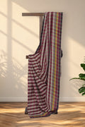 Gulabi Chowkdi pink and white check Bhujodi Tussar silk saree