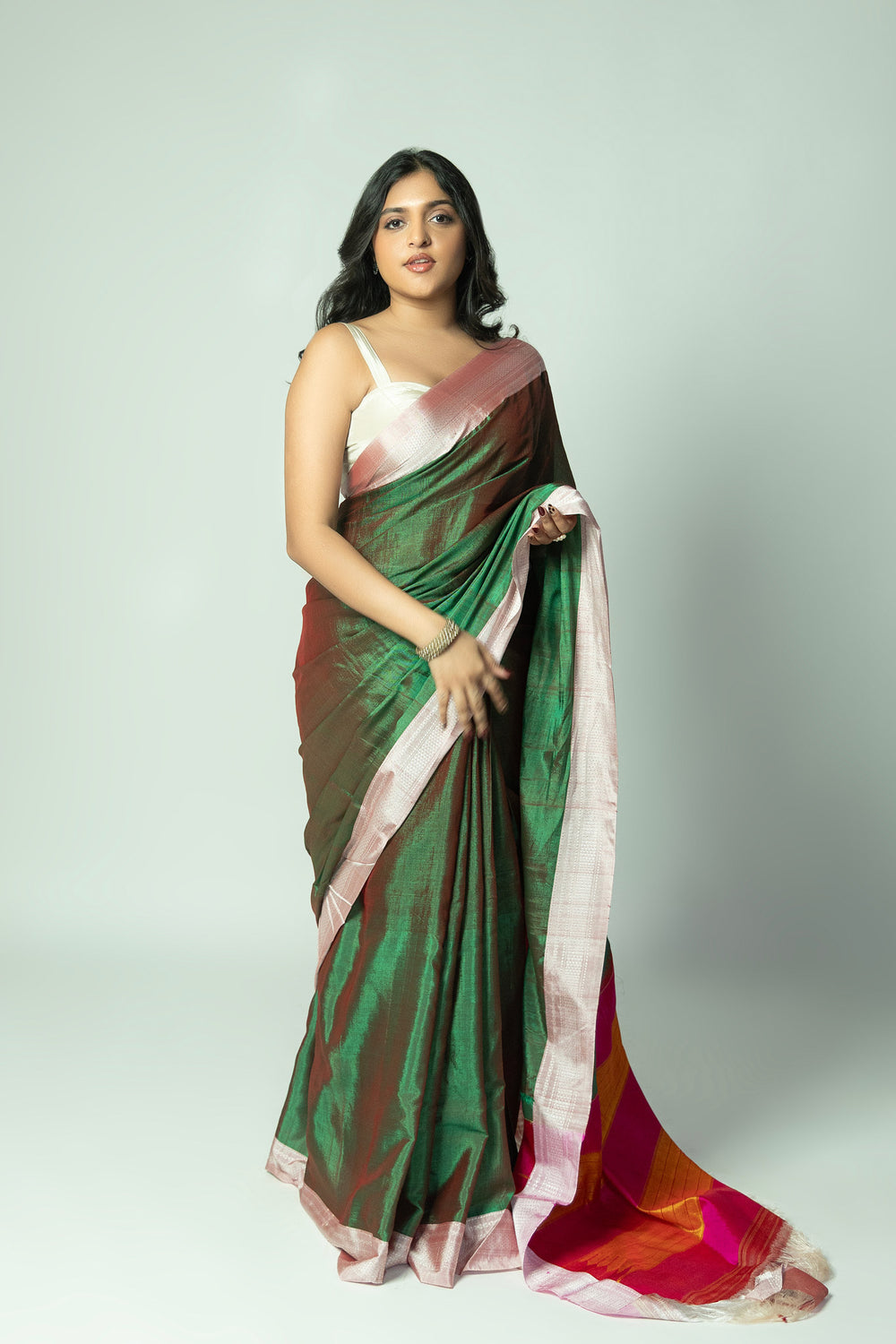 Bisilu Nerala Ilkal saree with contrast woven border