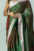 Handwoven Ilkal saree with traditional body and border