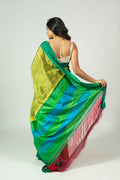 Traditional pallu of Ele Hasiru Ilkal saree