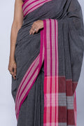 Handwoven Patteda Anchu cotton saree with woven body