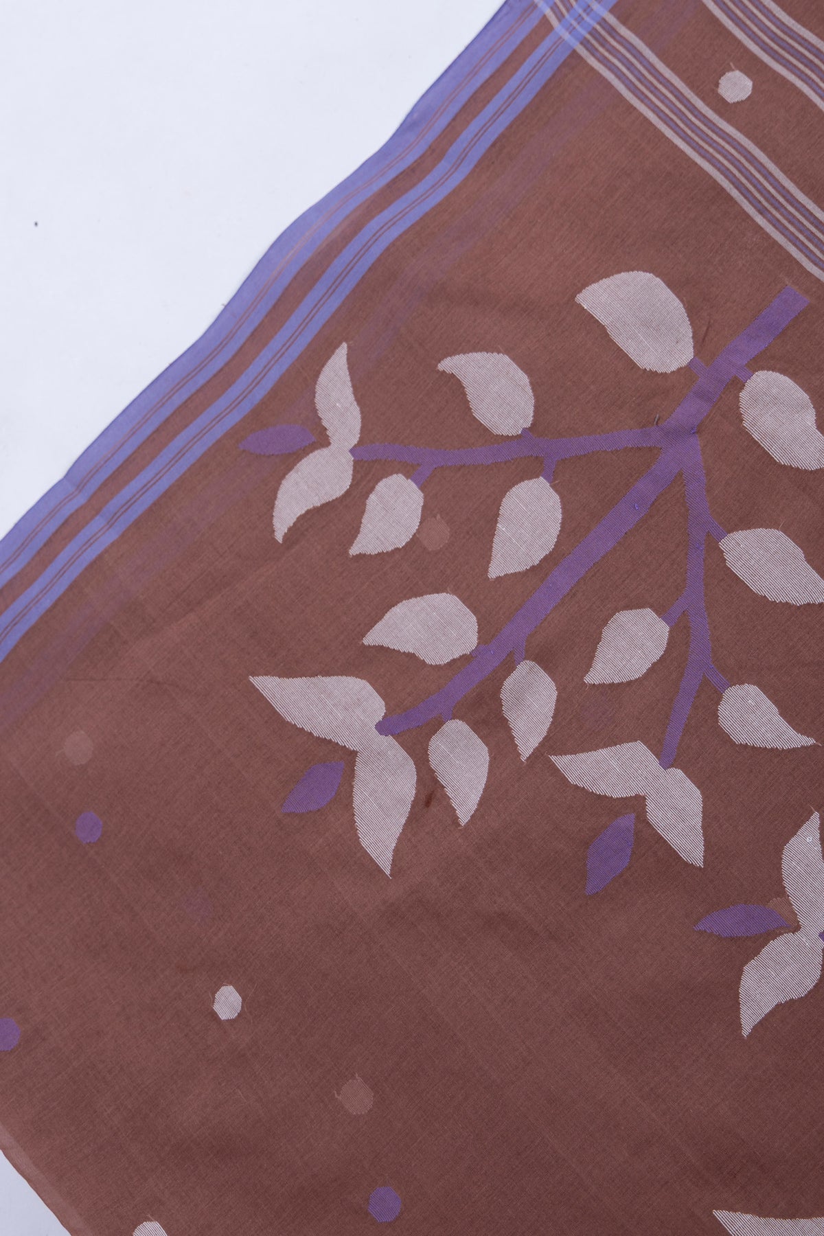 Jamdani cotton saree with traditional handwoven motifs