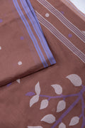 Mati Pata Jamdani saree showing cotton body and woven border